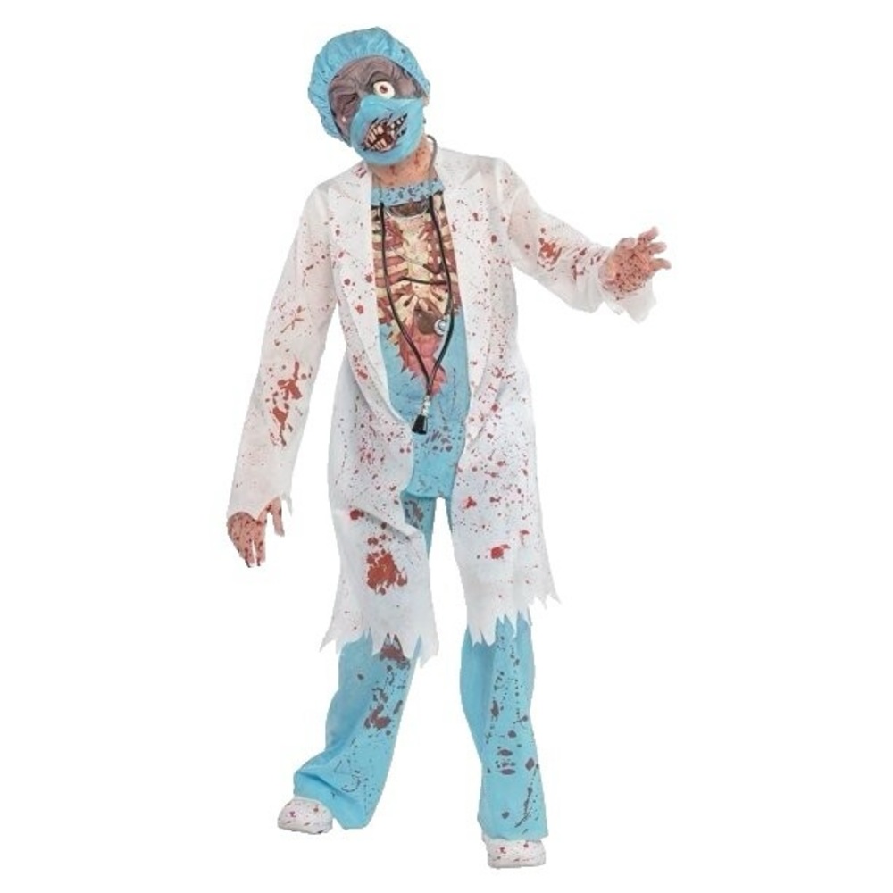 Zombie Doctor Kids Costume with stethoscope no hat Halloweensize M 8-10y